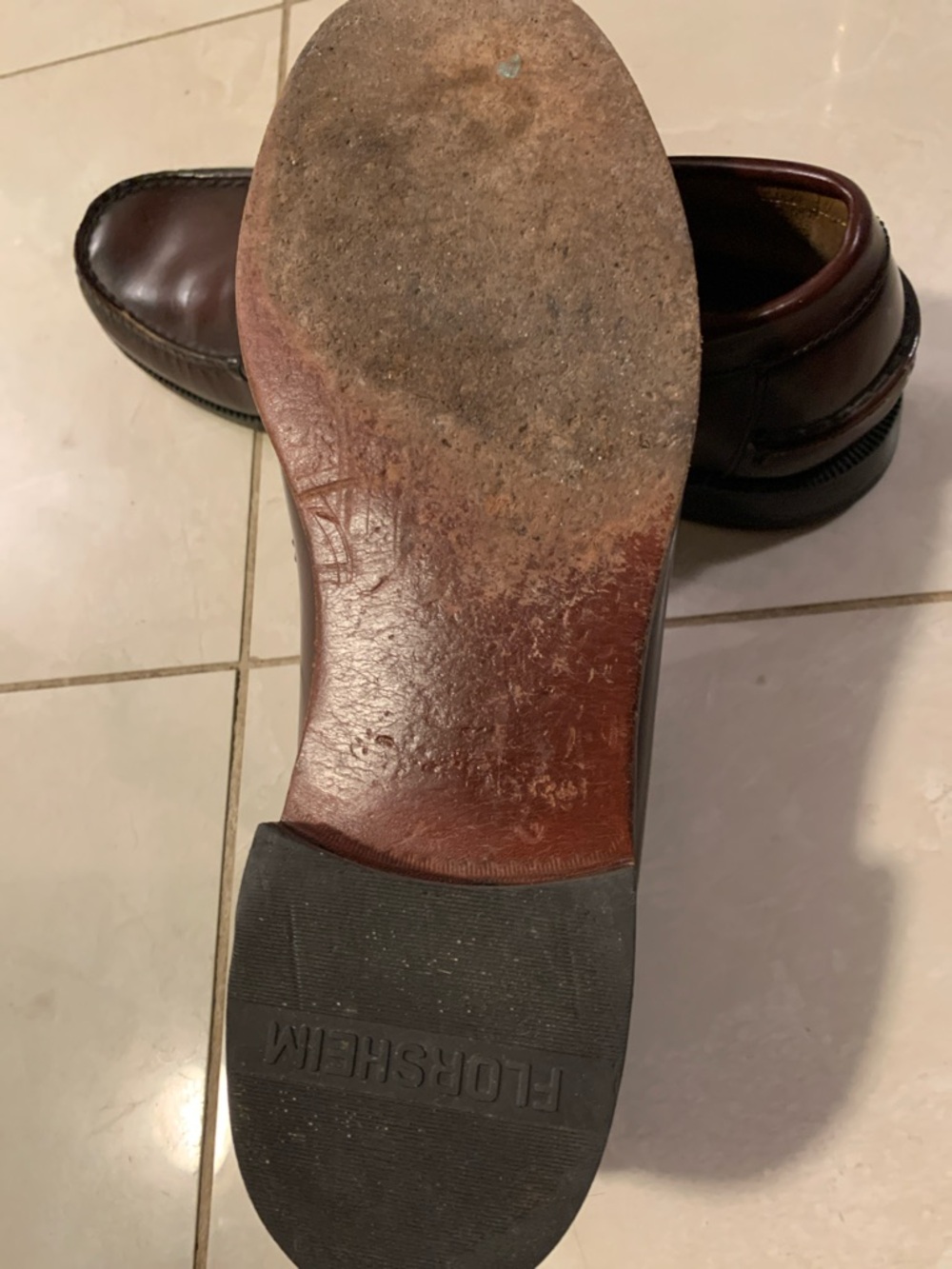 Classic Men's Penny Loafers in Dark Burgundy - Picture 4 of 5